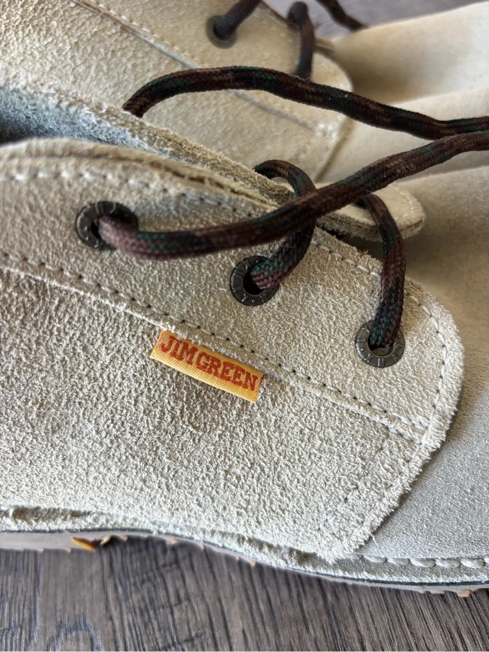 Men's Suede Chukka Boots in Light Beige with Dark Brown Laces